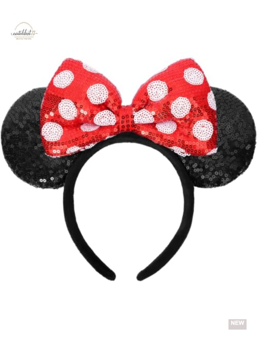 Mouse Ears Headband Sequin Bow Headwear Cosplay Costume Accessory